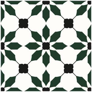 lot 20484 image: MORCART 7.87 x 7.87 Peel and Stick Floor Tile, 40 PCS Self-Adhesive DIY Vinyl Flooring for Renters, Removable and Waterproof Tile Sticker for Bathroom, Kitchen, Staircase(Black Green)