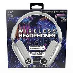 lot 2445 image: White Bluetooth Wireless Headphones with 360° Sound