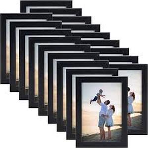 lot 17233 image: 18pk of 12x9in Black Frame Picture Frames