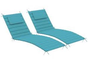 lot 19870 image: Sundale Outdoor Chaise Lounge Cushions in Teal set of 3