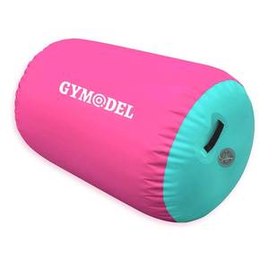 lot 3611 image: Gymodel Inflatable Gymnastics Tumbling Mat, Air Barrel for BackhandspringTraining CheerleadingYoga, Pinkgreen