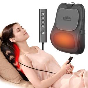lot 3636 image: Up & Down Shiatsu Back Massage with Heat ��External Adjustable Cushion Pad, 3D Kneading Massage Pillow for Lower Back, Neck, Shoulder, Leg Pain Relief Deep Tissue for Office, Chair & Home (Black)