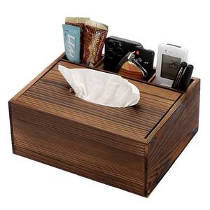lot 3638 image: Sumnacon Wood Rectangular Tissue Box Cover - Multifunctional Tissue Holder with Stationery Remote Control Box, Decorative Tissue Pen Remote Organizer for Desktop Livingroom Bedroom Home Office, Yellow