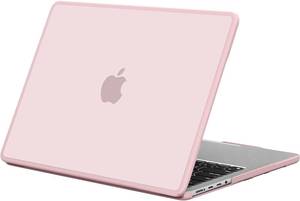 lot 4047 image: BlueSwan Anti-Cracking Hard Shell Case Compatible with MacBook Pro 14-inch M5 2026 2025-2021 Release M4 M3 M2 M1 ProMax Chip, Anti-Fingerprint Soft TPU Bumper, Frosted Pink