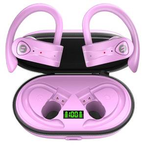 lot 4056 image: Bluetooth Headphones Noise Canceling 4 Mics Clear Call Stereo Bass Sound 60H Playtime Wireless Charging Case Over Ear Earphones LED Digital Display Headset with Earhooks for Sports Running Workout Gym