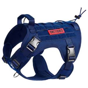 lot 4077 image: OneTigris Tactical Dog Harness Vest,No-Pull Service Dog Vest with Hook & Loop Panels,Adjustable Dog Vest Harness for Walking Hiking Training(Blue,M)