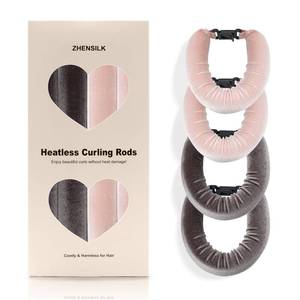 lot 4084 image: Heatless Hair Curler Set �� 4PCS Velvet Overnight Blowout Rods for Heatless Curls, Jumbo Flexible Curling Rods to Sleep In, No Heat Curling Tools for Natural Waves and Curls