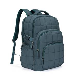 lot 4090 image: CLUCI 17.3 Inch Laptop Backpack for Women, Anti Theft Travel Backpack, Puffer Quilted Work Backpack, Water Resistant College Bookbag, Carry on backpack with RFID(Green)