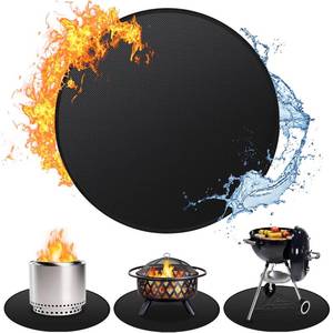 lot 4102 image: Huchiz 30 Fire Pit Mat for Solo Stove Bonfire, Double-Sided Fireproof Under Grill Mat Deck Patio Protector Pad, Round BBQ Mat for Solo Stove Accessories, Easy to Clean, Reusable