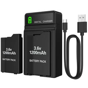 lot 4106 image: BSSING PSP Battery and Charger, 2Pcs 3.6v 1200mAh Lithium Polymer Replacement Batteries with Charging Dock for PSP-3000, PSP-3001, PSP-2000, PSP-2001, PSP-3002, PSP-3004, PSP Lite, PSP Slim Console