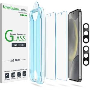 lot 4228 image: amFilm Auto-Alignment OneTouch for Samsung Galaxy S24 6.2 Screen Protector  Camera Lens Protector,Tempered Glass,30 Seconds Installation, Case Friendly , Bubble Free , Anti-Scratch 22 Pack