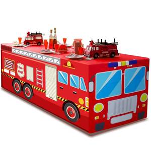 lot 4253 image: xbaiyanr 6Ft Fire Truck Birthday Party Tablecloth,Firefighter Birthday Party Decorations,Fire Truck Table Cloth for Kids Boys Firefighter Firetruck Theme Party Decorations Supplies