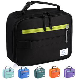 lot 4258 image: Genteen Lunch Box Kids, Insulated Lunch Bag Kids Boys Girls Back to School, Soft Lunch Box for Men Reusable Lunchbox for Office,Outdoor,School (Black)