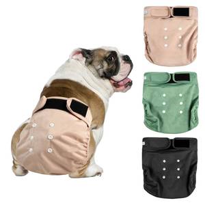 lot 4282 image: Langsprit Frenchie Female Dog Diapers No Tail Hole,Reusable Puppy French Bulldog Diapers Female for Period Heat,Washable Small Medium Large Size��Large��