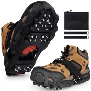 lot 4284 image: Sfee Crampons Ice Cleats for Shoes and Boots, 28 Snow Shoe Spikes Ultra-Grip Ice Cleats for Men & Women Non-Slip Snow Traction Ice Grippers for Shoes and Boots for Walking, Hiking, Climbing & Fishing