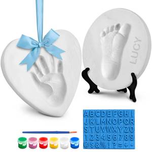 lot 4295 image: Casting Keepsakes Baby Handprint Ornament Making Kit (Includes Paint Set) Ornament Making Kit for Kids - Baby Hand and Footprint Clay