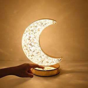 lot 4502 image: SupBri Moon Lamp, Crystal Lamp 3 Color Modes & Touch Control, Cute Night Light for Kids Girls Birthday, Bedroom,Ramadan Decorations