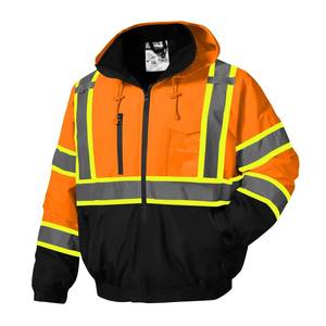 lot 5734 image: SKSAFETY High Visibility Reflective Jackets for Men, Waterproof Class 3 Safety Jacket with Pockets, Hi Vis Orange Coats with Black Bottom, Mens Work Construction Coats for Cold Weather, L,Orange