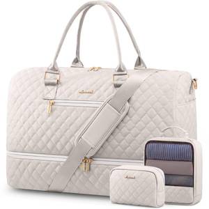 lot 5740 image: LOVEVOOK Travel Duffle Bag for Women, Weekender Overnight Bags with Shoe Compartment, Carry on Bag with Toiletry Kit, Gym Duffel Bag with Wet Pocket, Hospital Bags for Labor and Delivery 3 Pcs Set