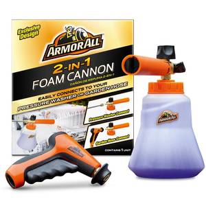 lot 5746 image: Armor All 2-in-1 Foam Cannon Kit, Car Cleaning Kit Connects to Power Washers and Garden Hoses for Vehicle Cleaning, Includes Foam Cannon, Foam Applicator and Ergonomic Adaptor, 1 count