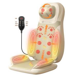 lot 5757 image: Ethereal Wellness Shiatsu Massage Chair with Heat, Full Back Shiatsu & Rolling, Comfortable Massage Chair Pad for Stress Relief, Gift for herhim, Office and Home.White, Free car Adapter Included