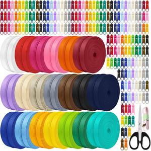 lot 6146 image: 60 Yards 20 Pcs Sewing Colors Zippers Bulk #5 Nylon Coil Assorted Lengths Sewing Zipper with 200Pcs Pull Heads, for DIY Sewing, Bag Pack, Crafts Zipper Tape for Clothes, Purse Making Supplies Kit