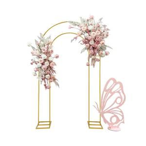 lot 6148 image: Open Arch Backdrop Stand,Double Arch Frame U Shaped Wedding Arches for Wedding Ceremony Birthday Party Bridal Baby Shower Photo Booth Garden Floral Balloon Arch Decoration