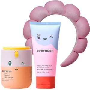 lot 6152 image: Evereden Kids Healthy Morning Duo Spa Headband for Girls Clean & Vegan Skin Care Bundle  Cloud Face Wash  SPF 20 Mineral Face Cream  Non-Toxic  Easy-to-Use Skincare