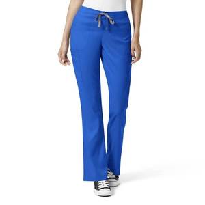 lot 6155 image: WonderWink Womens Moderate Flare Leg Cargo Medical Scrubs Pants, Royal, Small US
