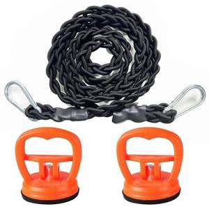 lot 6160 image: Bungee Cord Clothesline,Tri-Braided Cord Clothes Line,Portable Travel Clothesline Laundry Clothesline (with 2 Strong Suction Cups) for Home,Camping,Travel,Indoor or Outdoor Use - No hanger hook needed