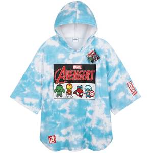 lot 6170 image: Marvel Spiderman Kids Changing Robe, Hooded Towel Poncho Boys Girls, Avengers Wearable Towel for Swim Surf, Gifts for Kids (Blue Avengers, 6-9 Years)