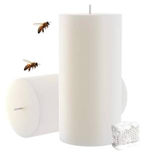 lot 6195 image: White Natural Beeswax Pillar Candles-56 Hours Burn Time 100% Pure Beeswax Candles  Organic Bees Wax for Home, Prayer, Christmas, Party  Unscented, Smokeless, Dripless 2 Pack (2�4 inch)