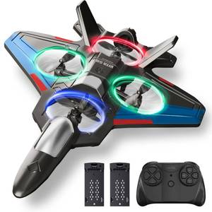 lot 6207 image: Tubokoro RC Planes for Kids Adults, Foam Remote Control Airplane Jet Helicopter Drone Toys for Kids Adults 8-12 12-16, Remote Control Plane Airplane Toys with Led Lights, 360° Flip Stunt Rotation