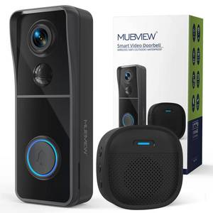lot 6227 image: MUBVIEW Doorbell Camera Wireless with Chime, Video Doorbell - No Subscription, Voice Changer, Motion Zones Customization, 1080HD, PIR Human Detection, 2.4Ghz WiFi, Battery-Powered Smart Doorbell