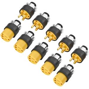 lot 6246 image: Variety Savings - Extension Cord Electrical Wire Repair End 15 Amp, 125 Volt, 5 Sets Male Female 3-Prong Grounding Replacement Connectors - Safety-Rated Connect, Triple-Drive Screws, Easy Installation