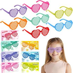 lot 6264 image: JOYIN 28 Pcs Valentines Day Heart Shaped Shutter Shade Glasses with Gift Cards, Valentines Classroom Exchange Gifts, Party Favors for Kids, Classroom Holiday Prizes