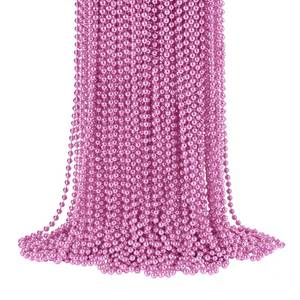 lot 6297 image: YAXINRUI 72 PCS Pink Bead Necklace, Pink Mardi Gras Beads, Cancer Awareness Beaded Necklaces, Valentine Necklace, 33 Inch Round Party Beads for Mardi Gras Christmas Cancer Awareness Month Events