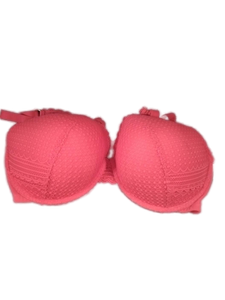 lot 6322 image: Red Lace Push-Up Plunge Bra size XL
