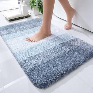 lot 6359 image: OLANLY Bathroom Rug Mat 24x16, Extra Soft and Absorbent Polyester Bath Rugs, Non-Slip Plush Shaggy Bath Carpet, Machine Wash Dry, Bath Mats for Bathroom Floor, Tub and Shower, Blue