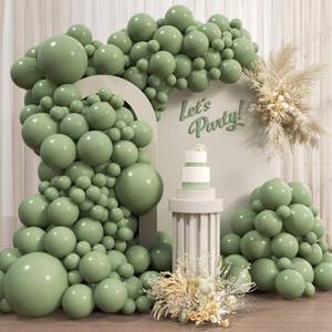 lot 6368 image: Awenztech 110pcs Sage Green Balloons, 18 12 10 5 inch Sage Green Balloons Different Sizes Balloon Arch Kit for Wedding Engagement Bridal Shower Baby Shower Birthday Party Decorations