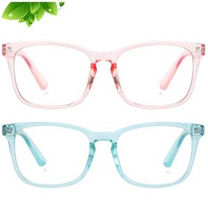 lot 6369 image: KUGUAOK 2 PACK Kids Blue Light Blocking Glasses, Boys Girls Computer Gaming TV Glasses, Lightweight Eyeglasses Frame (Age 4 to 12)