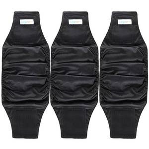 lot 6373 image: Langsprit Male Belly Bands for Dogs (Pack of 3) - High Absorbing Dog Wraps Male Washable - Reusable Dog Diapers (Black, Large)