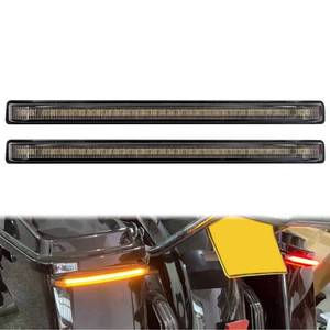 lot 6376 image: HDBUBALUS Saddlebag Tail Light LED Brake Sequential Turn Signal Fit for Harley Touring Street Gilde Road Gilde Road King Electra Glide Ultra Limited