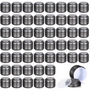 lot 9853 image: Suclain 50 Pack Small Tea Tin Canisters Bulk with Airtight Double Lids 3.4 oz Mini Leaf Tea Storage Containers Round Metal Tinplate Kitchen Teas Tin Can Box for Loose Teas Coffee Herbs Spices(Gray)