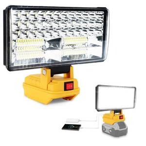 lot 9860 image: Cordless LED Work Light for Dewalt 20V Battery, 8 Portable LED Flood Light Flashlight, 2 Modes Brightness, 90W 9000LM, Low Voltage Protection, USB Charging Ports, for Work Camping Outdoor(No Battery)