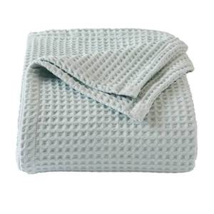 lot 9873 image: 100% Cotton Waffle Weave Bed Blanket  Soft, Breathable, and Lightweight Blanket for All-Season  Perfect for Layering  Brielle Collection (FullQueen, ICY Blue)