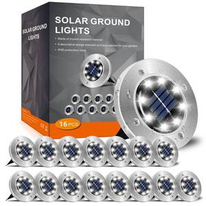 lot 11563 image: INCX 4.6 inch Solar Lights Outdoor Waterproof, 16 Pack Solar Light for Outside, Garden Lights Landscape Lighting for Patio Pathway Lawn Yard Deck Driveway Walkway, Cold White
