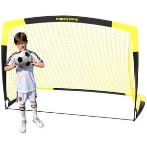 lot 11564 image: Happy Jump 7x5 FT & 5x3.6 FT Portable Soccer Goal for Youth Players Ages 6��14, Large-Frame Design Built for Long-Term Development, Easy Setup for Backyard, Park or School Training