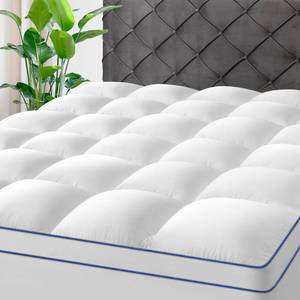lot 11567 image: KAYFIA Full Mattress Topper,Extra Thick Mattress Pad Cover for Deep Sleep,3D7D Snow Down Alternative Fill Overfilled Plush Pillow Top with 8-23 Inch Deep Pocket-White