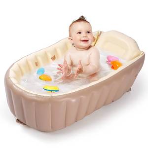 lot 11584 image: MINK Inflatable Bathtub for Toddlers - Portable Baby Tub with Built-in Air Pump - Collapsible Design for Easy Storage - Perfect for Newborns to Infants